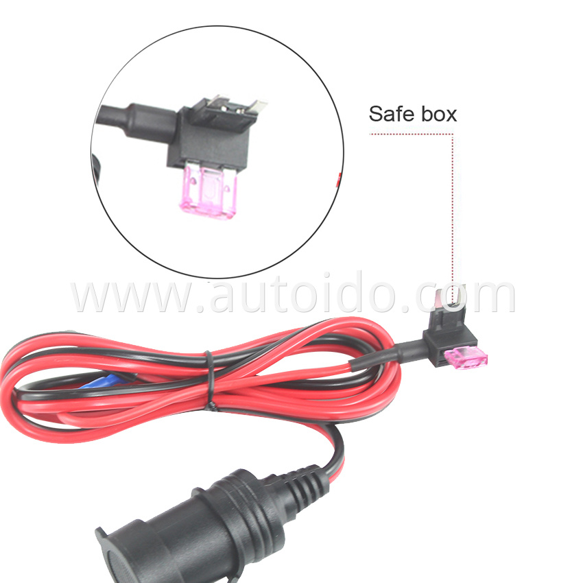 12V/24V 10A/15A Fuse Circuit TAP and Battery Eyelet Terminals to Car Cigarette Lighter Socket Cable